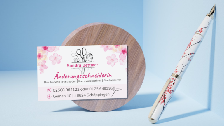 individuelle Visitenkarte mit floralem Design